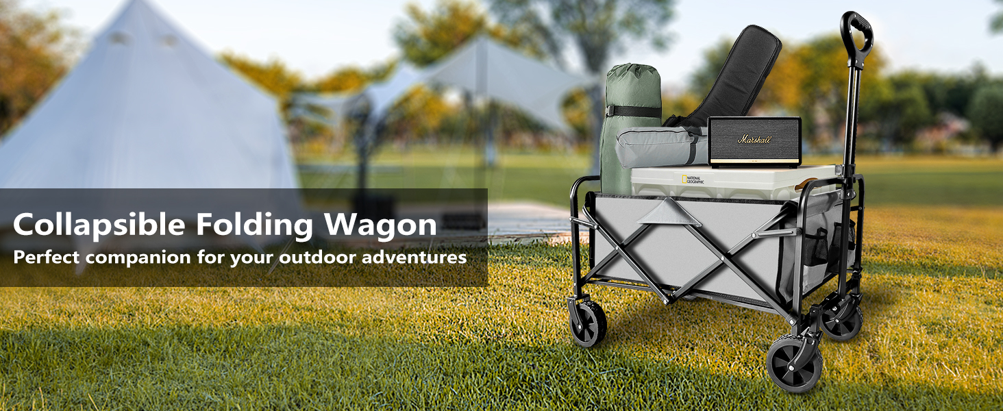 Foldable wagon with small wheel