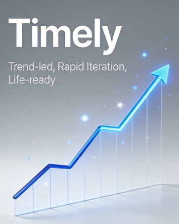 Timely, Trend-led, Rapid Iteration, Life-ready