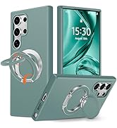 XYZ Case for Samsung Galaxy S24 Ultra, Soft Silicone Double Ring Stand, Premium Liquid Silicone P...