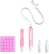 Baby Nasal Aspirator Nasal Congestion Relief with 25 Hygiene Filters 2 Silicone Tips with Nose Cl...