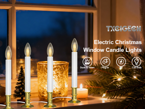 Christmas Window Candle Lights