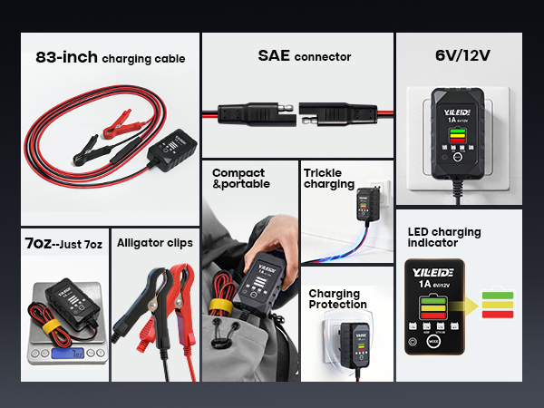 battery charger trickle charger for car battery 12v battery maintainer lithium battery charger