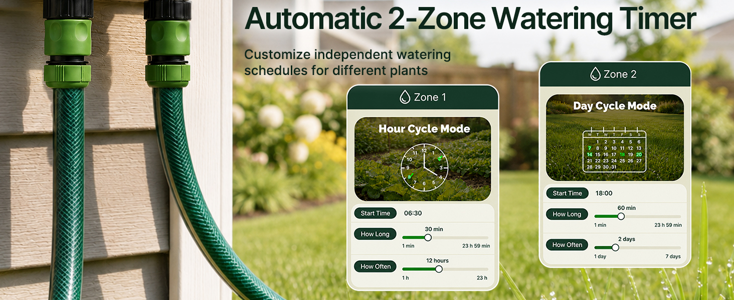 2-zone sprinkle timer for garden hose
