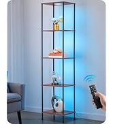 EDISHINE Floor Lamp, 5-Tier Display Shelf with Light, Adjustable Brightness &amp; Color Temperature, ...