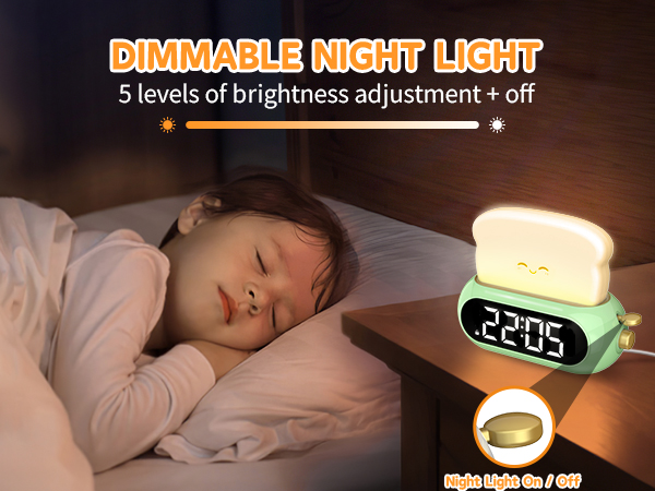 Night Light with 5 Adjustable Brightness