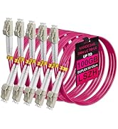 VANDESAIL LC to LC Multimode Fiber Patch Cable 1M OM4, 1/10/40/100Gbs Duplex Fiber Optical Patch ...