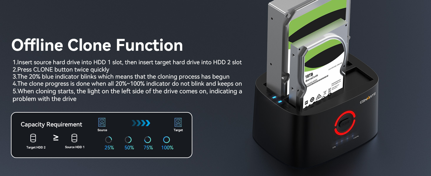 dual bay Hard Drive Docking Station