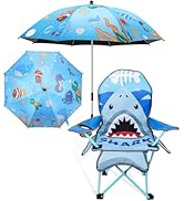 KABOER Kids Outdoor Folding Lawn and Camping Chair with Cup Holder and Carrying Bag, Children's C...