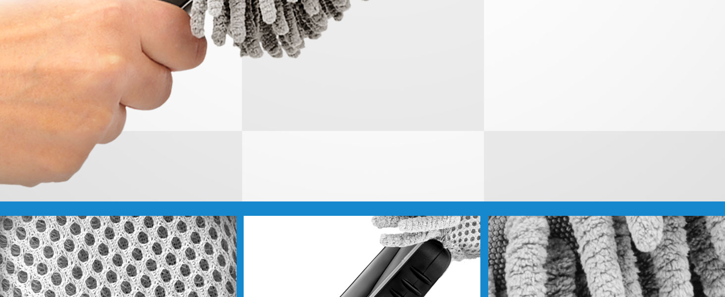 Durable 4-inch handle on car cleaning duster for easy grip and control