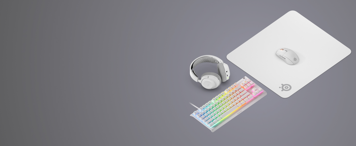 SteelSeries Headset Keyboard Mouse and Mouse Pad