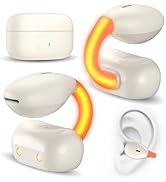 Open Ear Wireless Earbuds Secure Clip Sports Headset Orange Light Bone Conduction Running Headpho...