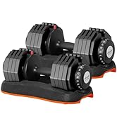 ATIVAFIT Adjustable Dumbbell Pair 12-in-1 Quick Dial Safety Lock Anti-Slip Grip Space-Saving Home...