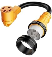 MECMO NEMA SS2-50P to 14-50R 50 Amp Marine Shore Power to Tesla EV RV Power Adapter Cord, Twist L...