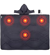 iClimb Heated Camping Blanket with Hood and 5V 5000mAH Battery Pack (Dark Grey)