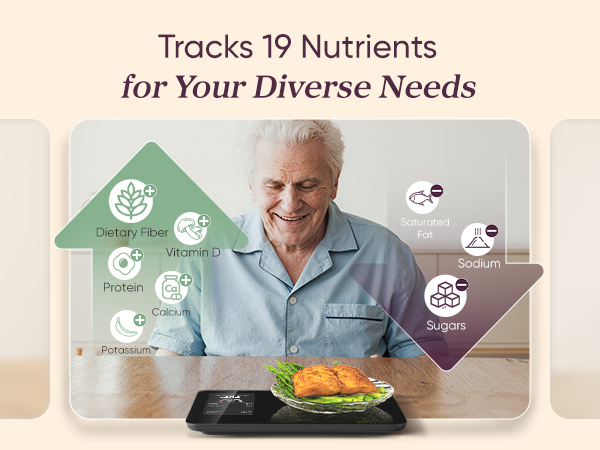 tracks 19 nutrients for your diverse needs