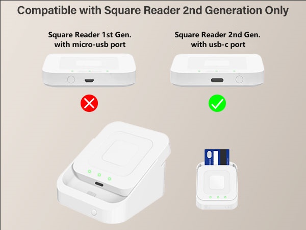 Square Dock for Square Reader 2nd Generation, Holder Stand for Square Card Reader 2nd