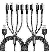 RULUS Long Multi Charging Cable [2Pack/10Ft] Multi USB Cable 4 in 1 Fast Charger Cord Braided USB...