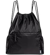 pack all Drawstring Bag Backpack, Water-Resistant Sports Gym Sack Bag, Lightweight Training Strin...