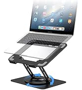 meatanty Laptop Stand, Ergonomic 360° Swivel Laptop Stand for Desk, Adjustable Metal Computer Sta...