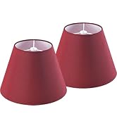 Red Lamp Shades Set of 2 Small-5" Top× 9”Bottom × 6.4”High Spider Drum Lampshade for Table Lamps ...