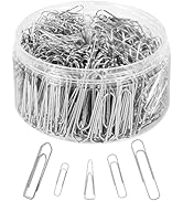 DANRONG Paper Clips Assorted Sizes 580 PCS, Paperclips, Small Medium and Large (1.1", 1.2", 1.3" ...