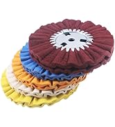 JUNLIXN 5 Pcs 8'' Airway Buffing Wheels 5/8'' Arbor Hole Cotton Airway Buffing Polishing Wheel fo...