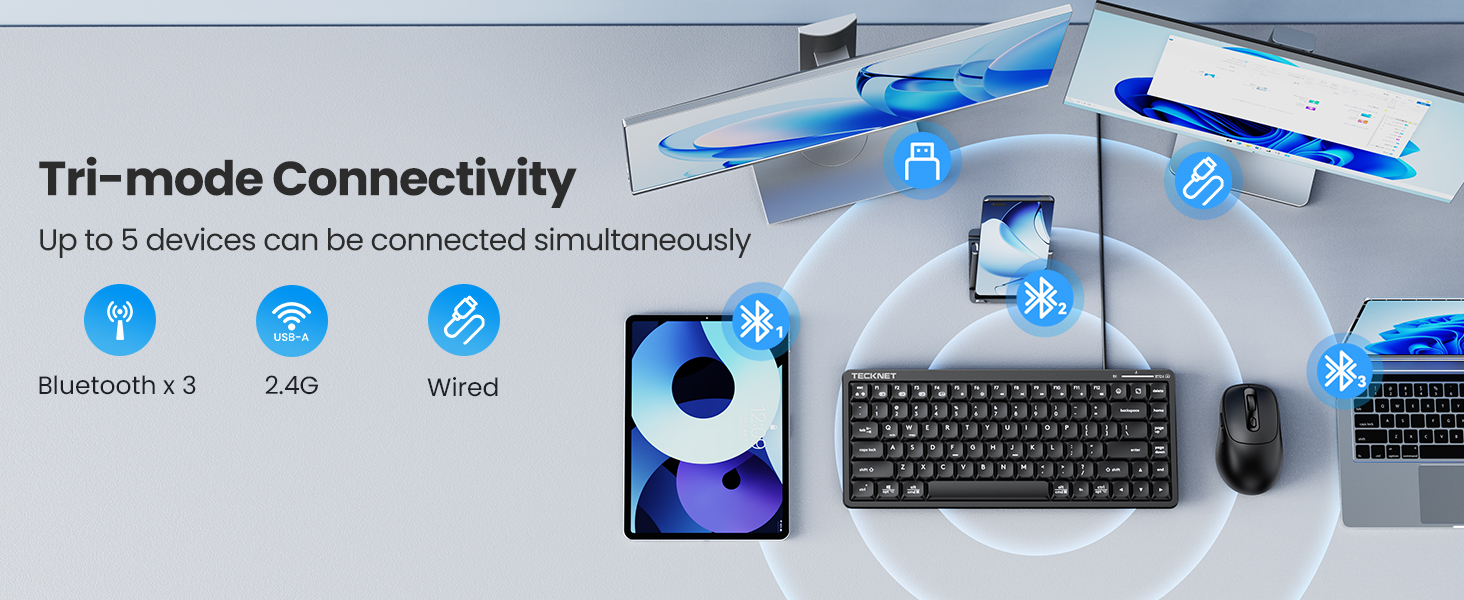 bluetooth, 2.4g and wired connect