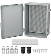 Joinfworld Waterproof Box for Electronics Outside 11.4x7.5x5.5" Outdoor Weatherproof Electrical B...
