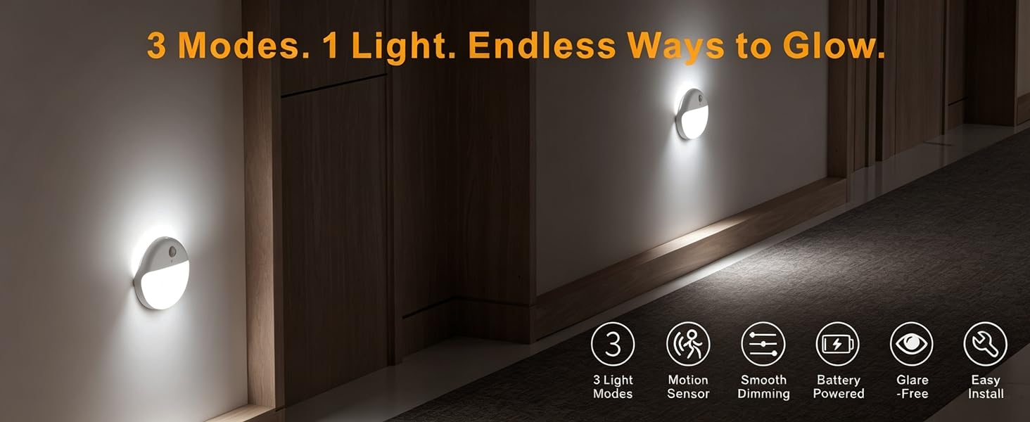 white motion sensor night light