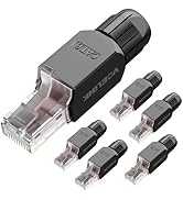 VCELINK RJ45 Connector Tool-Free, CAT6 Field Termination Plug, Gold Plated Modular Plug, UTP CAT6...