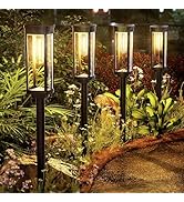 ALFIOT Solar Pathway Lights Solar Outdoor Lights Pathway Waterproof 8 Pack Upgraded Solar Walkway...