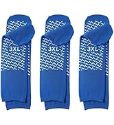 Single Tread Non-Skid XXX-Large (3XL) Bariatric Comfort Safety Socks Blue (3 Pairs)