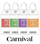 Carnival Luggage Tag Holders by Cruise On [4 Pack] Fits All Carnival &amp; Seabourn Cruise Line Ships...