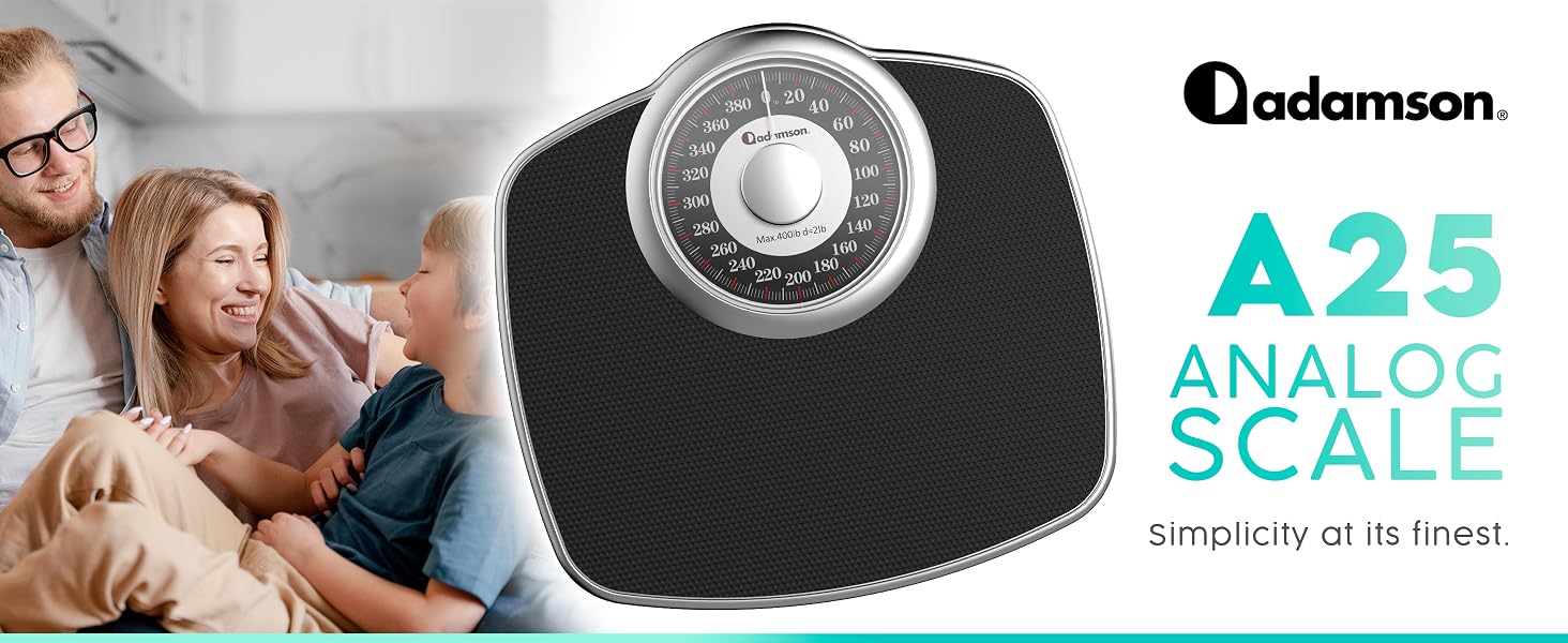Adamson A25 Scales for Body Weight - Up to 400 LB - New - 5.3" Dial on 12.4" x 10.2" Platform