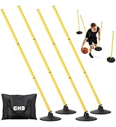 GHB Agility Poles 4 Pack 50" Rebound Sports Basketball Training Poles,Detachable Speed Training E...
