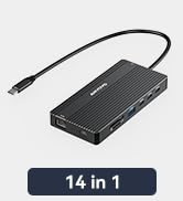ANYOYO USB C Docking Station Dual Monitor 14-in-1 Docking Station 3 Monitor(2 HDMI+ Video Out) 10...