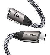 Stouchi 40Gbps USB4 Extension Cable for Thunderbolt 4/3, [240W Charging, 8K@60Hz] USB C Extender ...