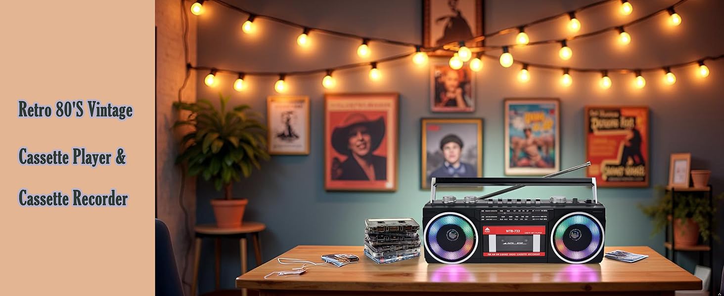 oldschool cassette player boombox retro recoder