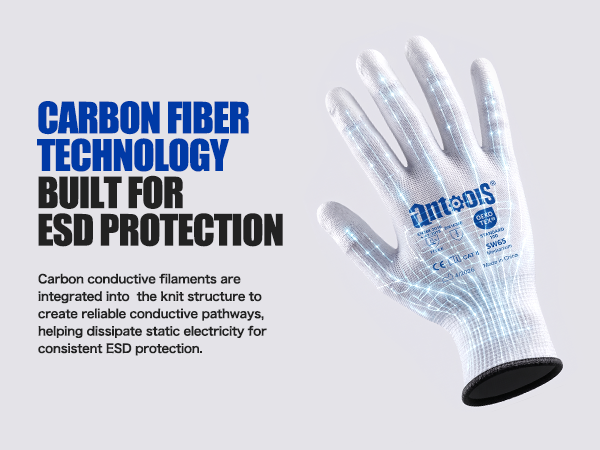 antools Nylon ESD Anti-Static Gloves
