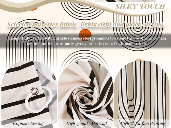 mid century modern shower curtain boho arch abstract bathroom decor