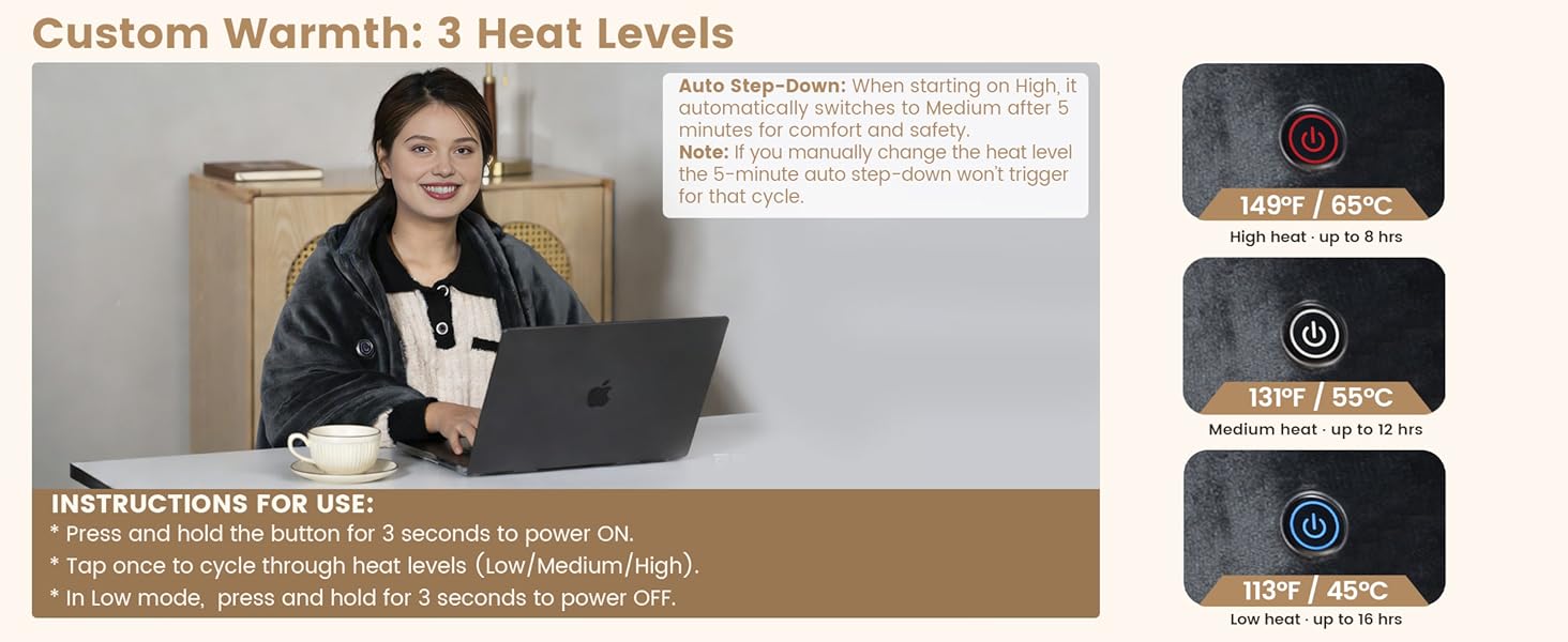wearable heated blanket