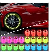 20PCS Fluorescent Tire Valve Stem Caps,Luminous Auto Wheel Air Valve Cap,Universal Decoration Acc...