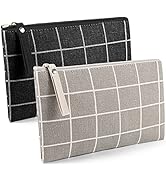 SUMAJU 2 Pcs Small Cosmetic Bag, Multi-Function Canvas Cosmetic Pouch Small Zipper Pouch Makeup B...