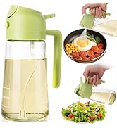 2-in-1 Oil Sprayer and Dispenser, with Glass Olive Oil Bottle for Cooking, and Make it into Air F...