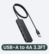 UGREEN USB 3.0 Hub, 4 Ports USB A Splitter Ultra-Slim USB Expander for Mouse, Keyboard, Flash Dri...