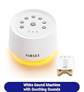 Airsee White Noise Sound Machine, 31 Soothing Sounds 4-Level Breathing Night Light Portable Sound...