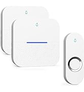 AIDA Lighted Wireless Doorbell, Home Waterproof Doorbell 1,000ft Range, 5 Volume Levels with 58 D...