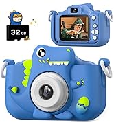Dwfit Upgrade Dinosaur Kids Camera, Christmas Birthday Gifts for Boys Girls Age 3-12, HD Kids Dig...