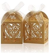 COTOPHER Laser Cut Boxes 60pcs Thank You Gift Boxes Wedding Party Favor Boxes Lace Candy Boxes fo...
