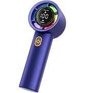Portable Handheld Fan with LED Display, Digital Power Indicator, USB Rechargeable, Gold (violet)